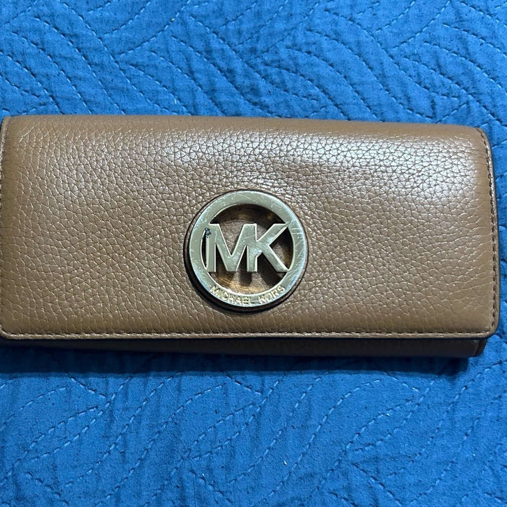 Michael Kors Light Brown Key & Card Holder